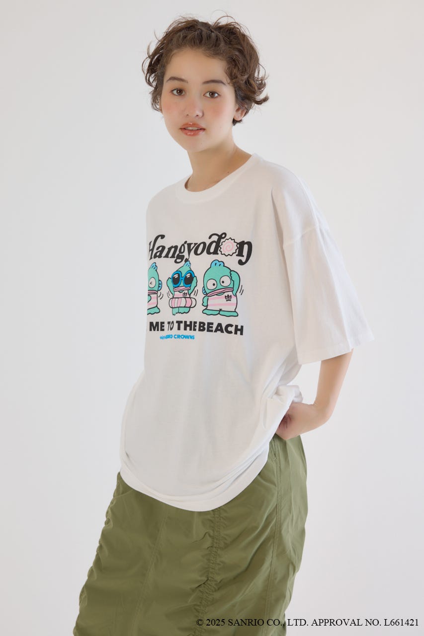 (サンリオキャラクターズ)ビーチハンギョドンTシャツ 柄WHT FREE