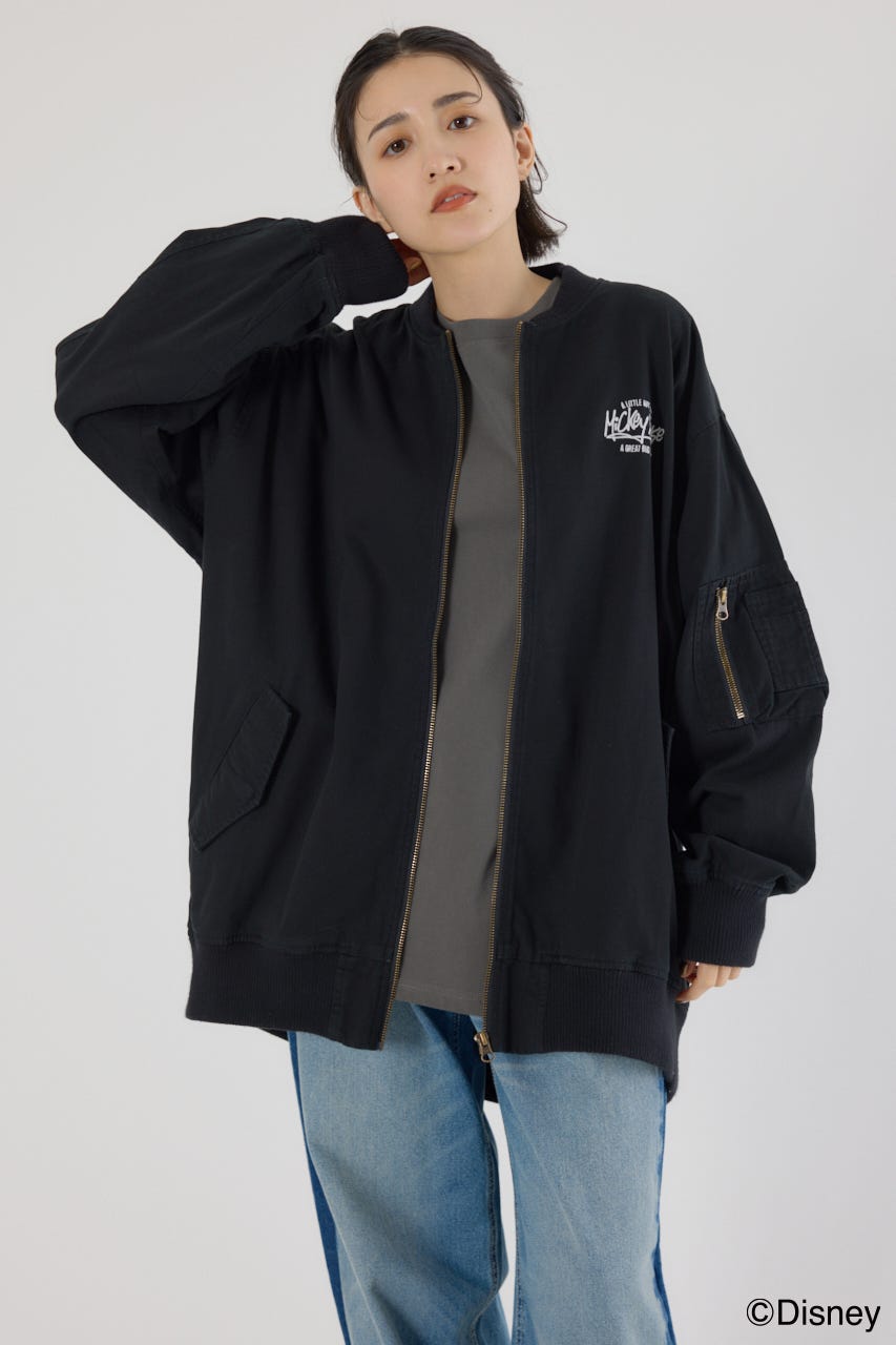 【UNISEX】(ミッキー) ミリタリーブルゾン BLK FREE