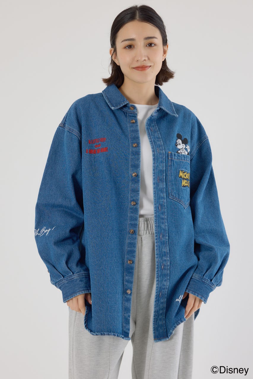 美品 ロデオクラウンズ ミッキーデニムカットソー 青系 サイズF*SC1064 ミッキー＆ミニー)デニムジャケット（デニムジャケット）｜RODEO