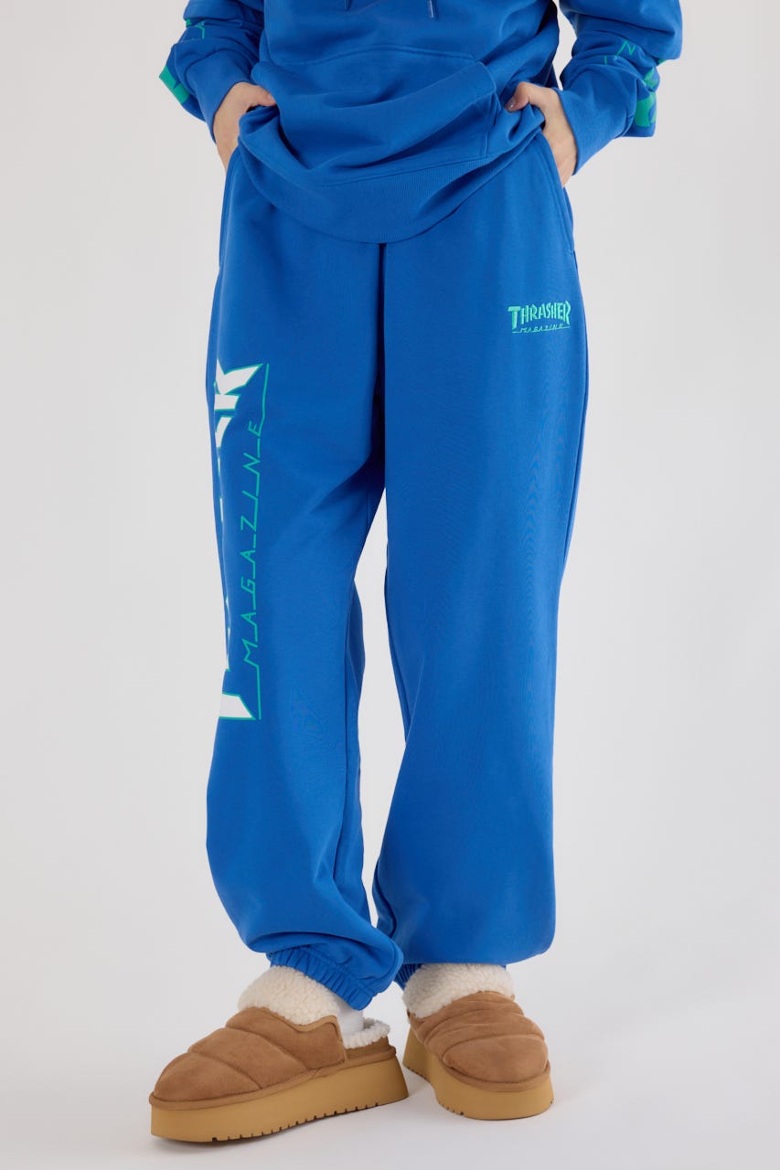 【UNISEX】(THRASHER) スウェットパンツ BLU M