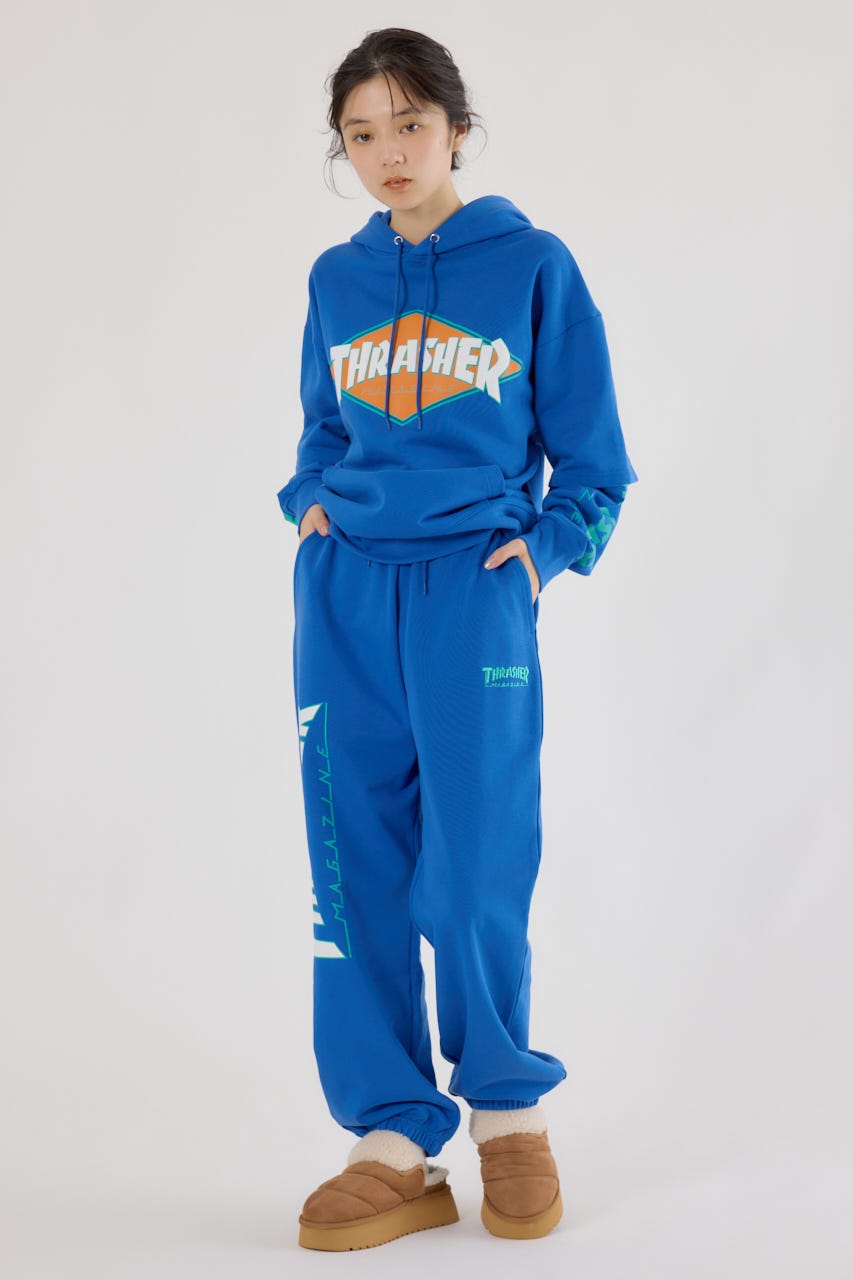 【UNISEX】(THRASHER) スウェットパンツ BLU M