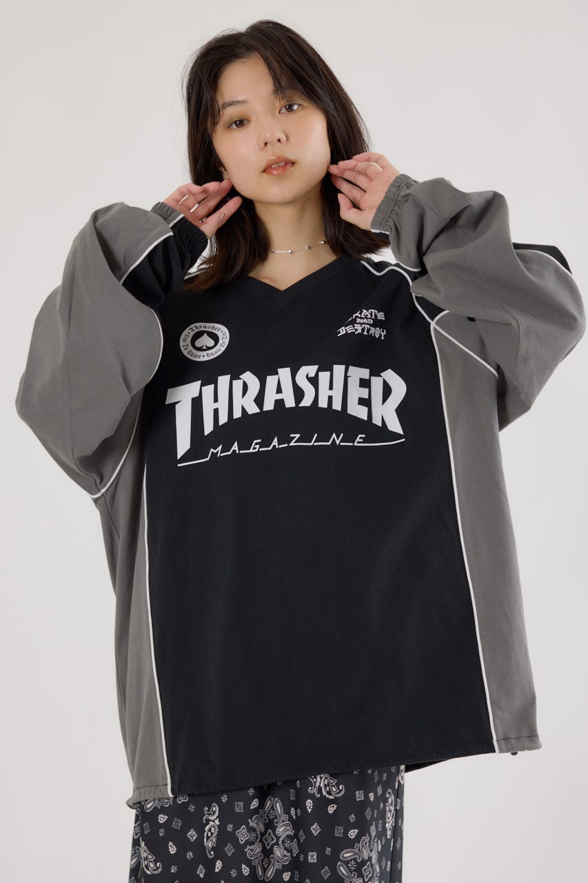 【UNISEX】(THRASHER) GAME L/S Tシャツ BLK FREE