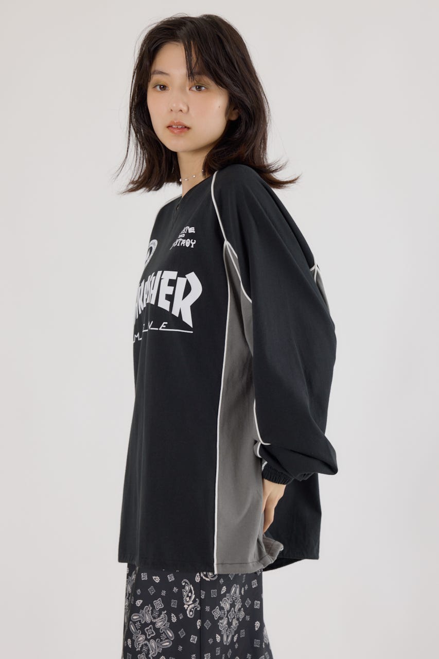 【UNISEX】(THRASHER) GAME L/S Tシャツ BLK FREE