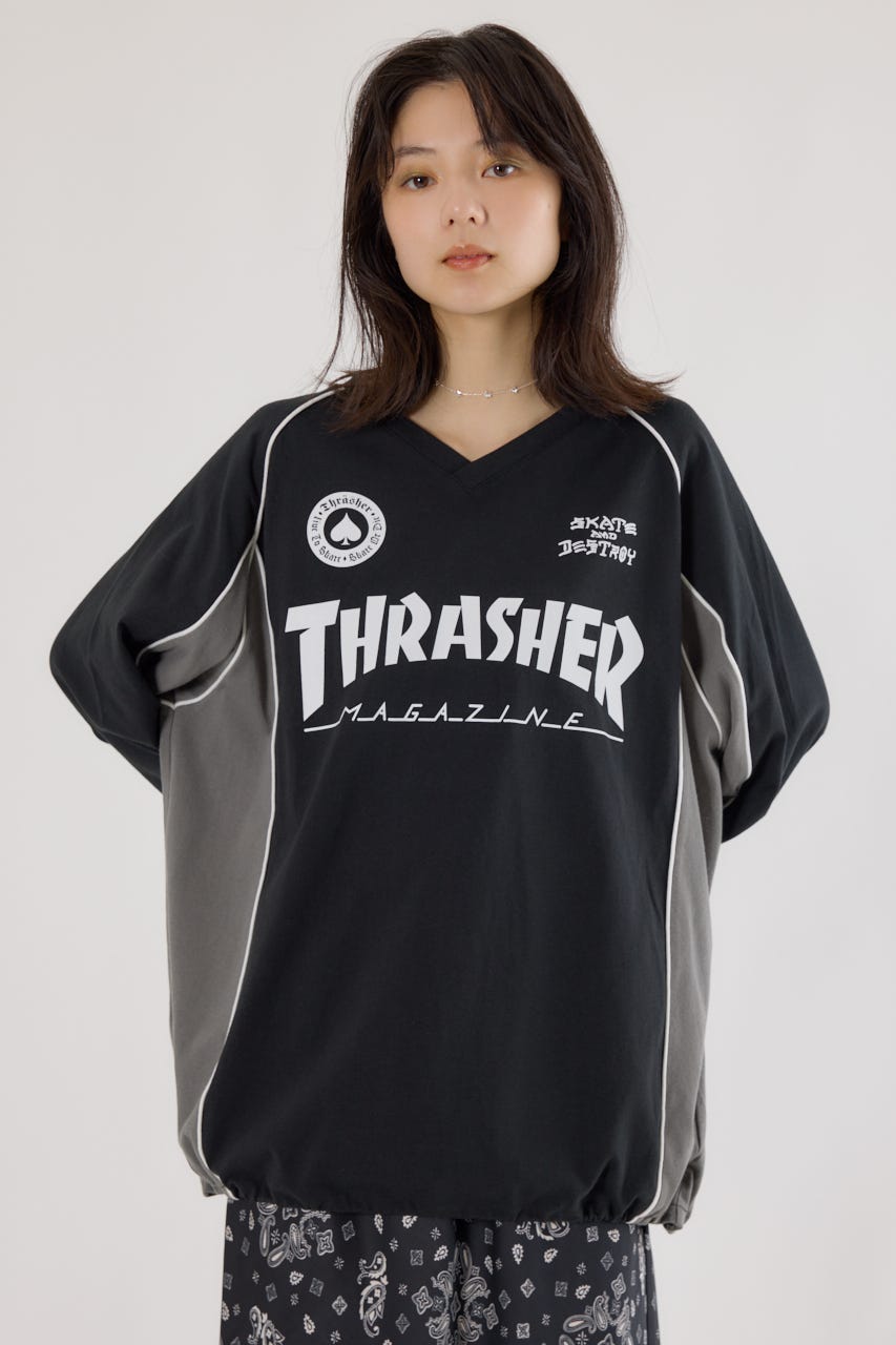 【UNISEX】(THRASHER) GAME L/S Tシャツ BLK FREE