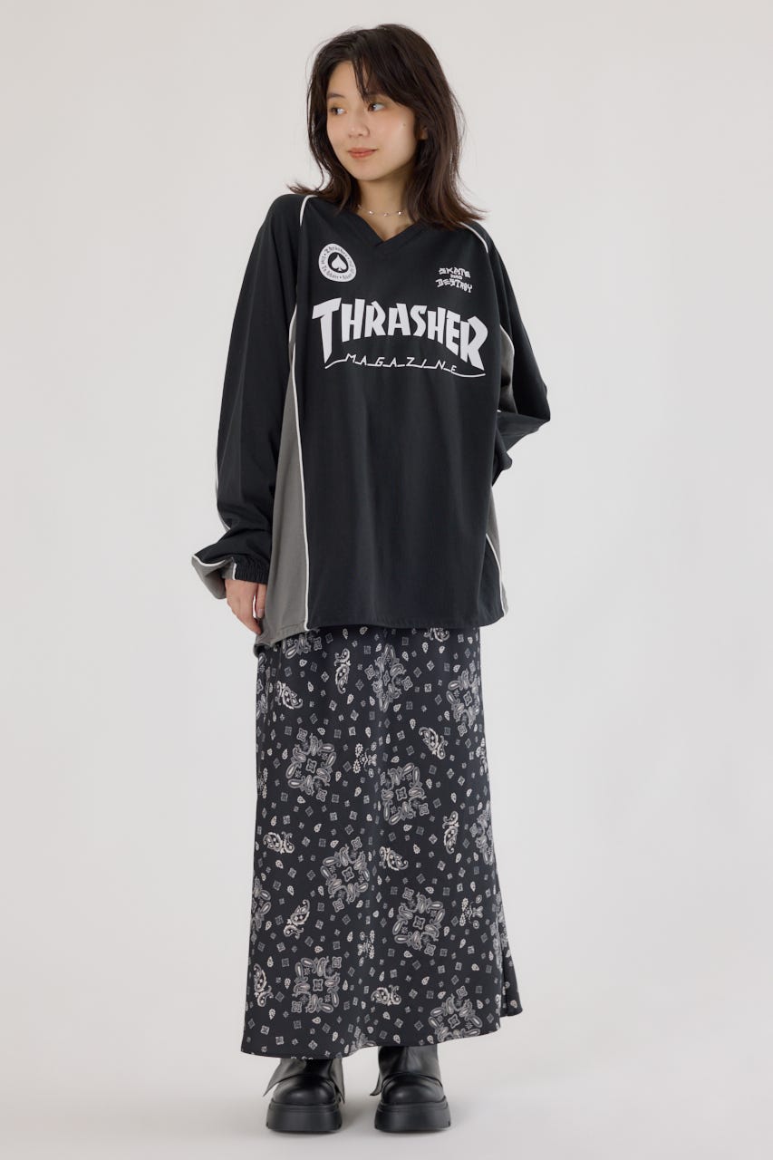 【UNISEX】(THRASHER) GAME L/S Tシャツ BLK FREE