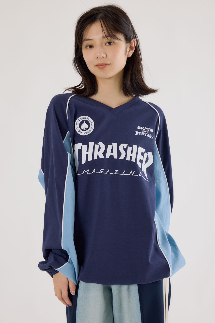【UNISEX】(THRASHER) GAME L/S Tシャツ NVY FREE