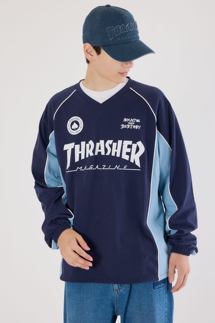 【UNISEX】(THRASHER) GAME L/S Tシャツ NVY FREE