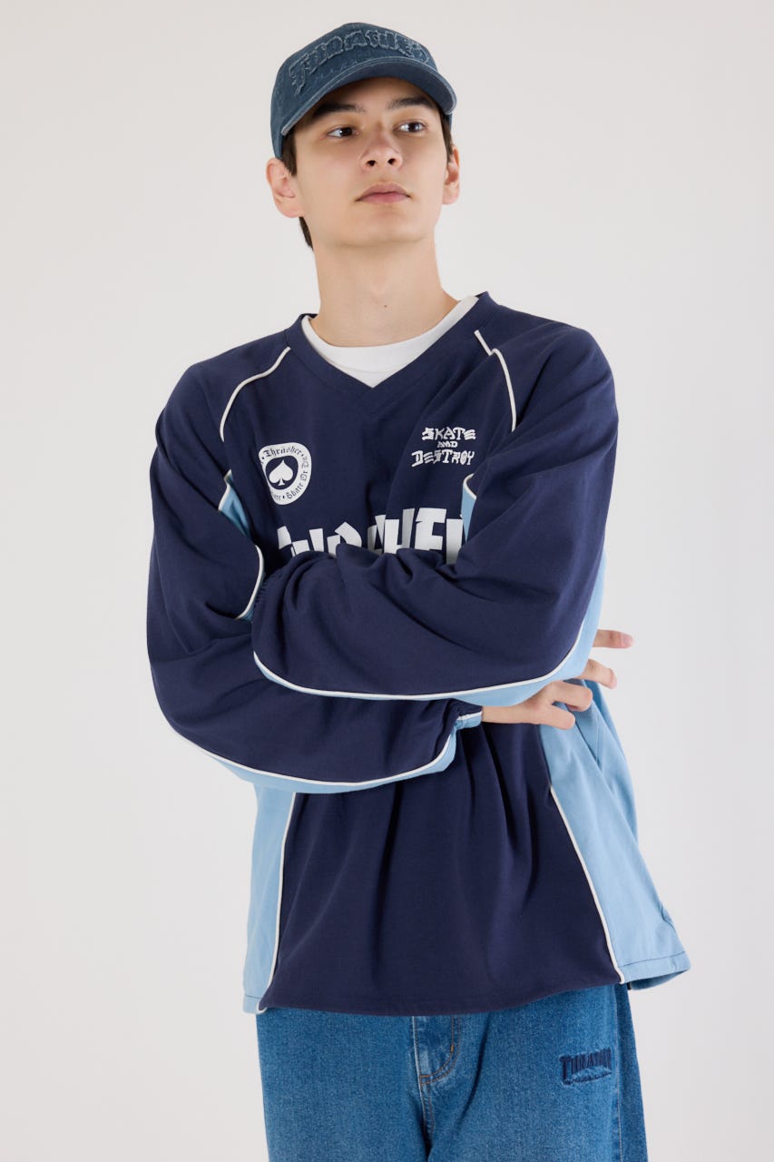 【UNISEX】(THRASHER) GAME L/S Tシャツ NVY FREE