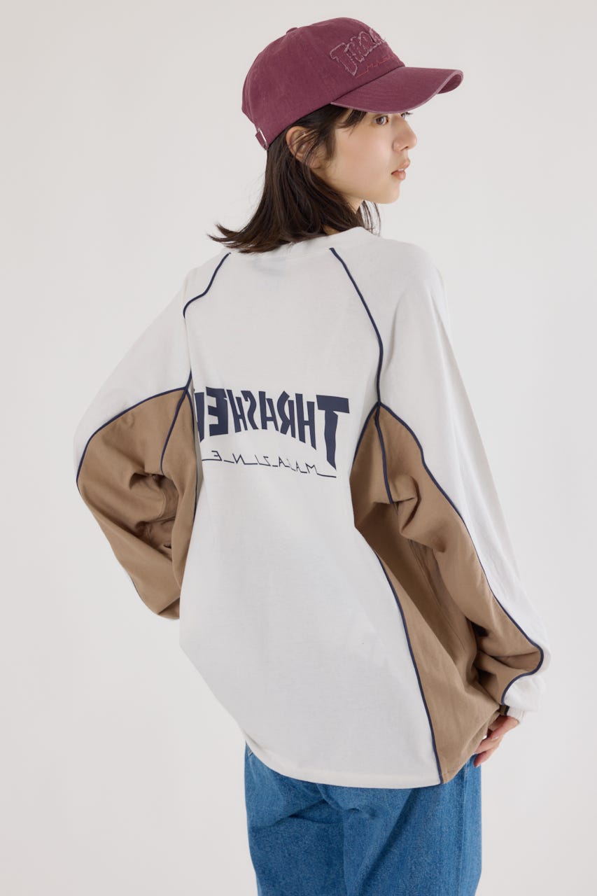 【UNISEX】(THRASHER) GAME L/S Tシャツ O/WHT FREE