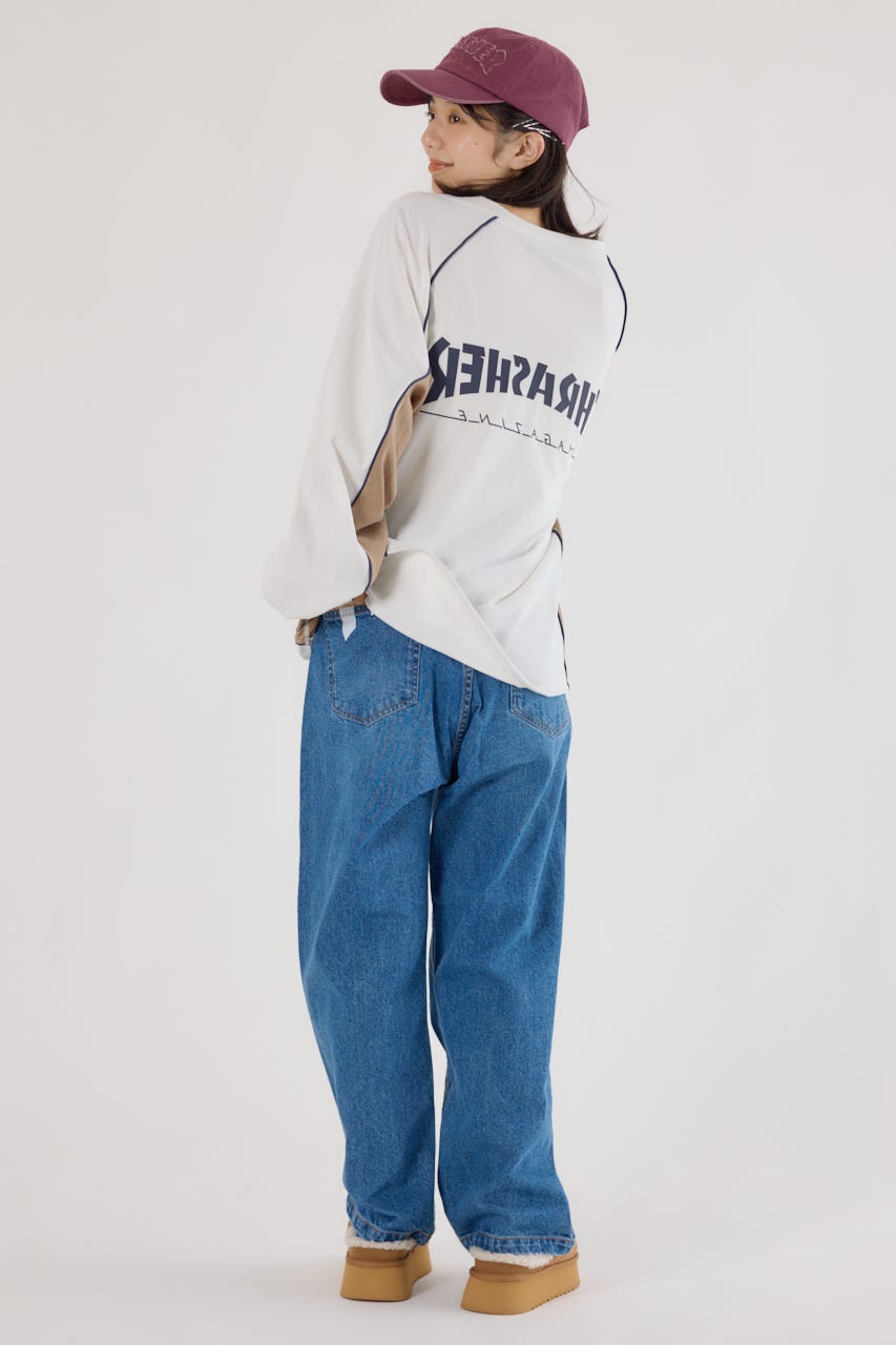 【UNISEX】(THRASHER) GAME L/S Tシャツ O/WHT FREE