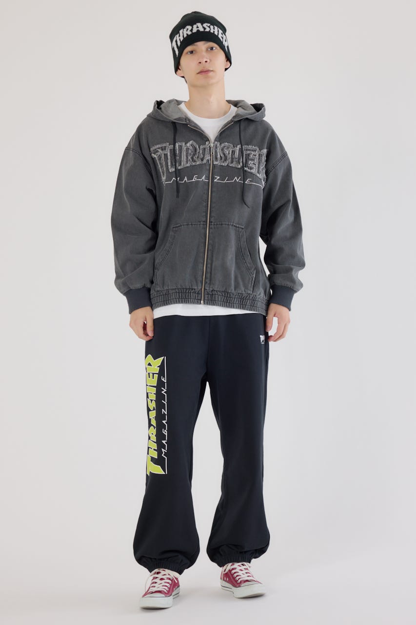 【UNISEX】(THRASHER) デニムフードブルゾン BLK FREE