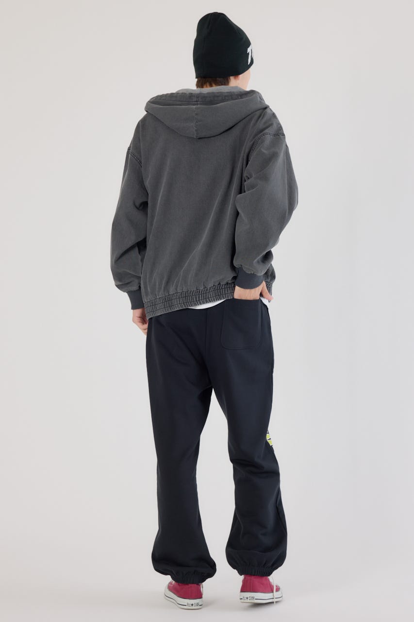 【UNISEX】(THRASHER) デニムフードブルゾン BLK FREE