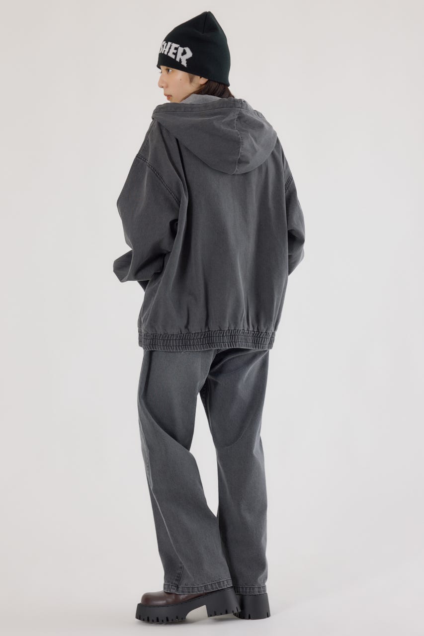 【UNISEX】(THRASHER) デニムフードブルゾン BLK FREE