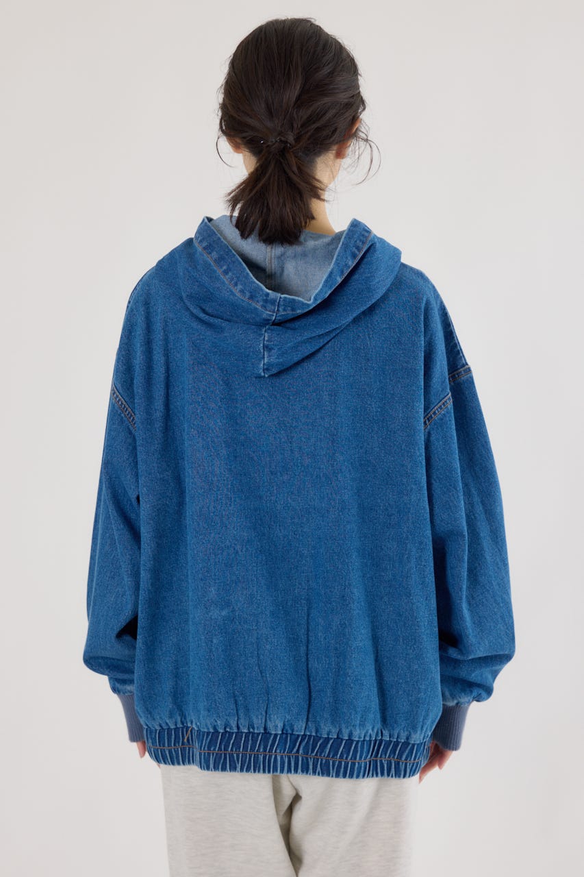 【UNISEX】(THRASHER) デニムフードブルゾン BLU FREE