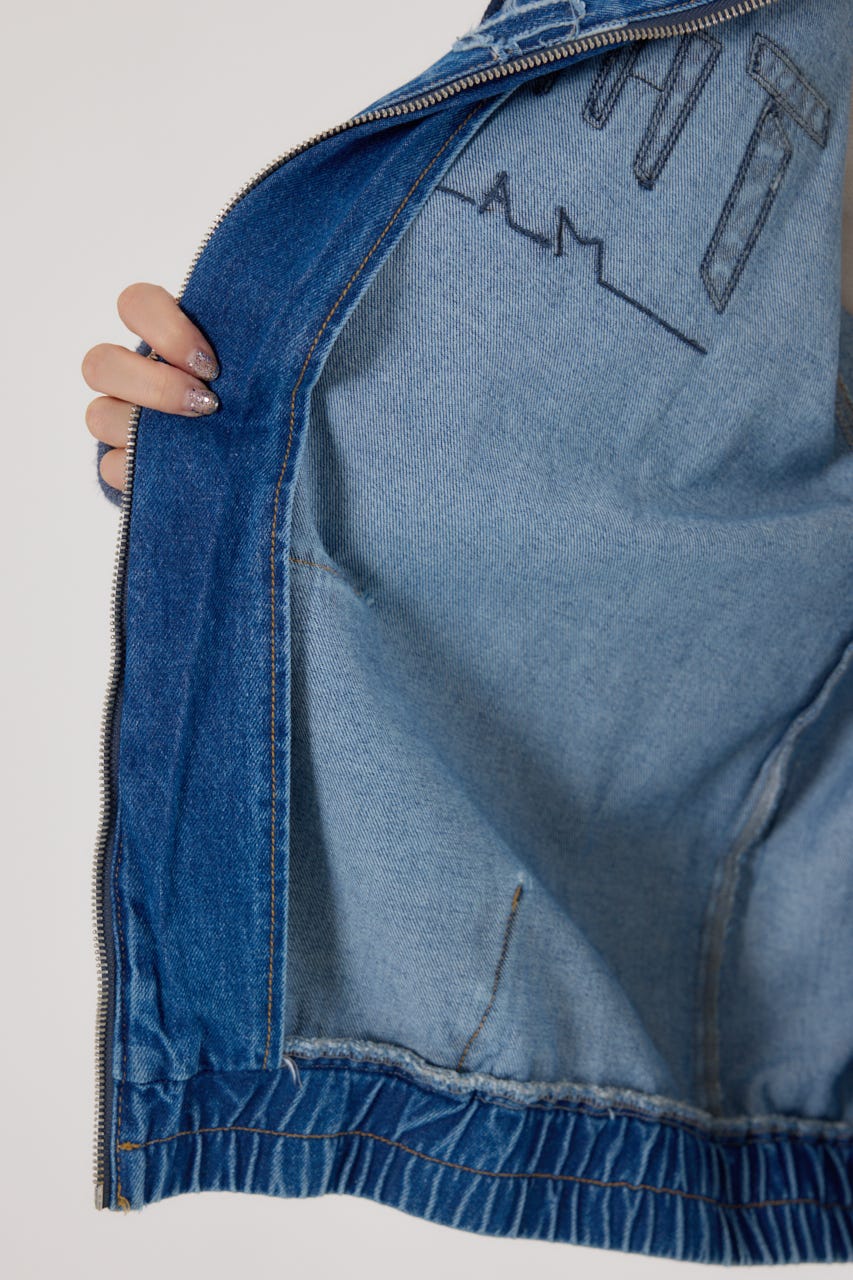 【UNISEX】(THRASHER) デニムフードブルゾン BLU FREE