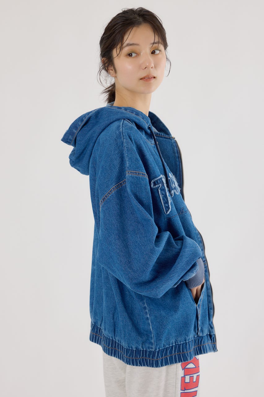 【UNISEX】(THRASHER) デニムフードブルゾン BLU FREE
