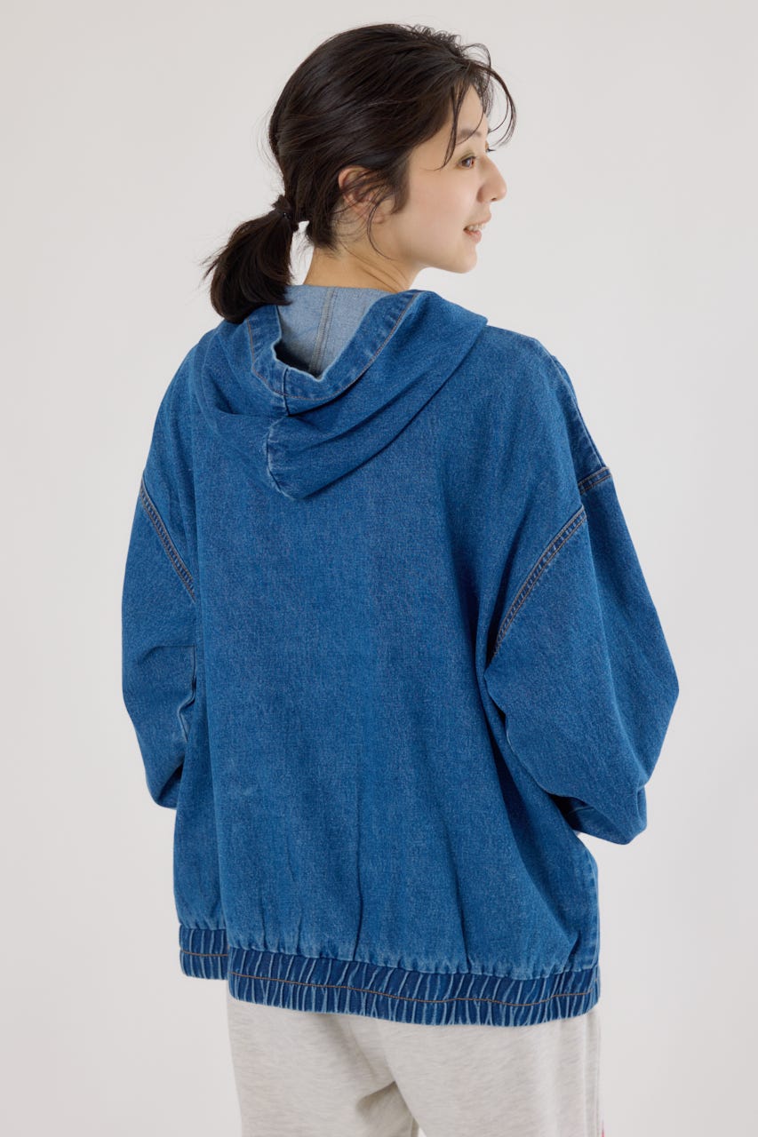 【UNISEX】(THRASHER) デニムフードブルゾン BLU FREE