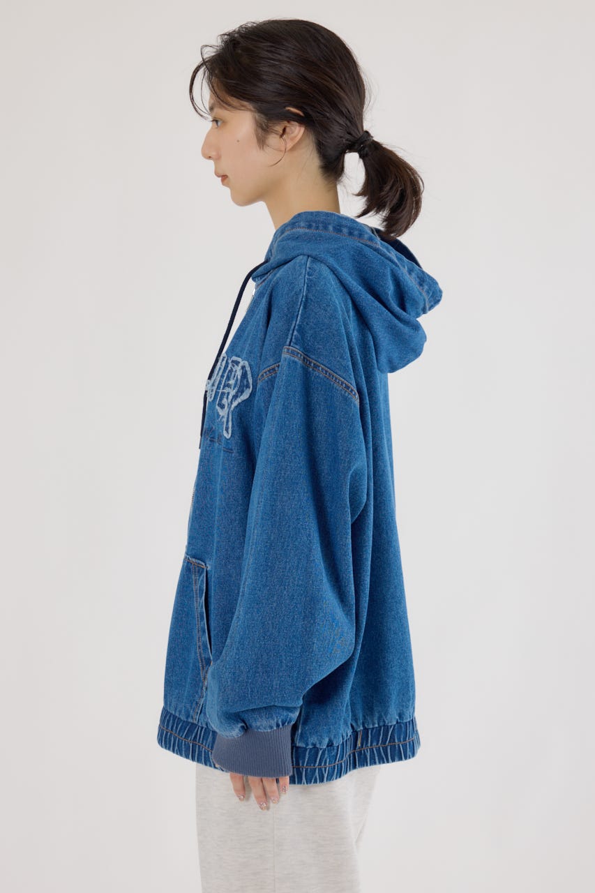 【UNISEX】(THRASHER) デニムフードブルゾン BLU FREE