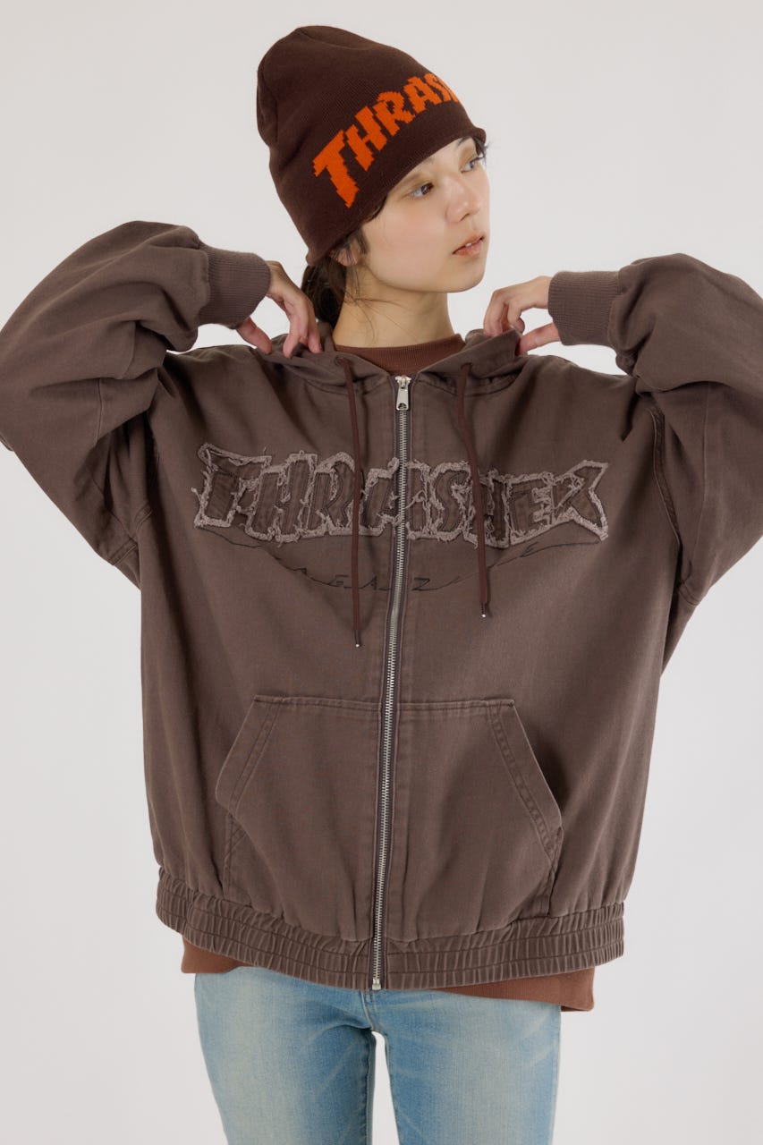 【UNISEX】(THRASHER) デニムフードブルゾン BRN FREE
