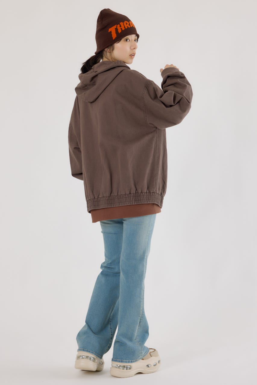 【UNISEX】(THRASHER) デニムフードブルゾン BRN FREE