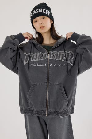 【UNISEX】(THRASHER) デニムフードブルゾン