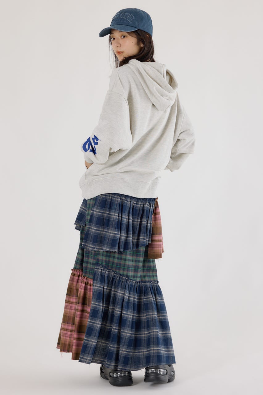 【UNISEX】(THRASHER) レイヤードスウェットパーカー L/T.GRY M