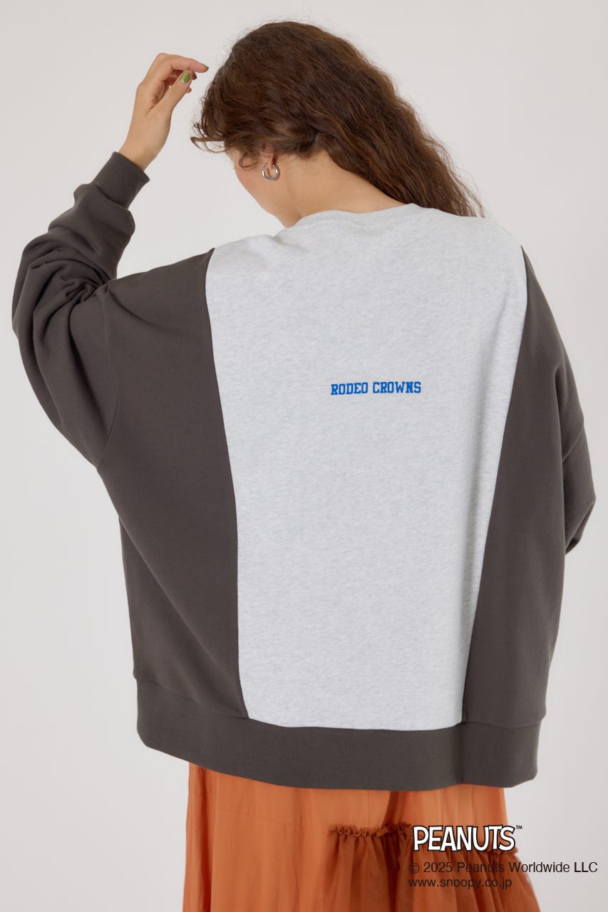 (PEANUTS) カスタムスウェットトップス 柄BLK FREE