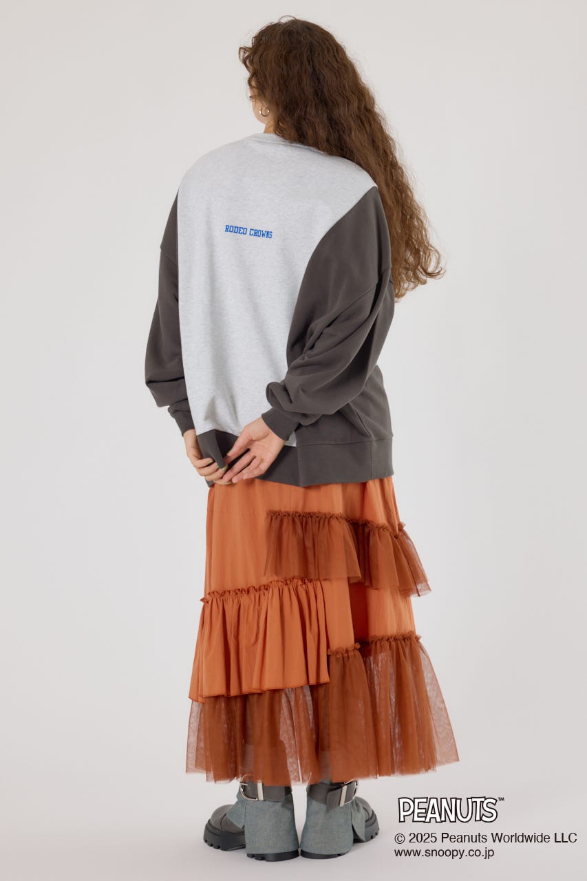 (PEANUTS) カスタムスウェットトップス 柄BLK FREE