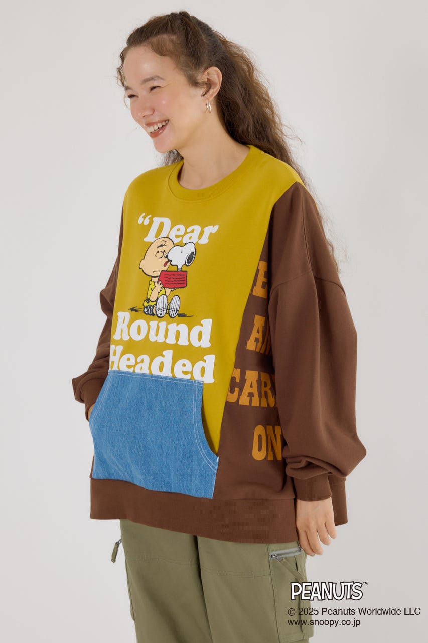 (PEANUTS) カスタムスウェットトップス 柄BRN FREE