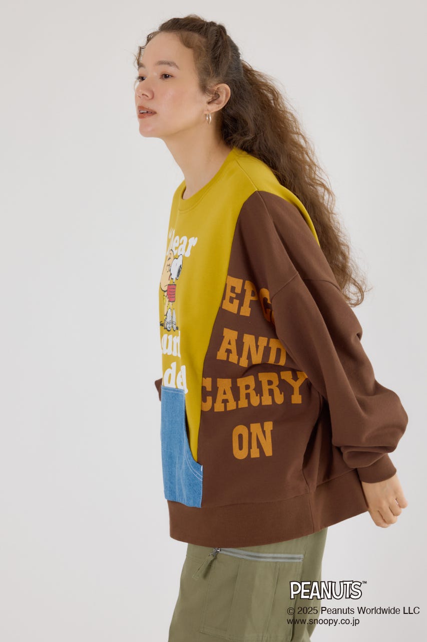 (PEANUTS) カスタムスウェットトップス 柄BRN FREE
