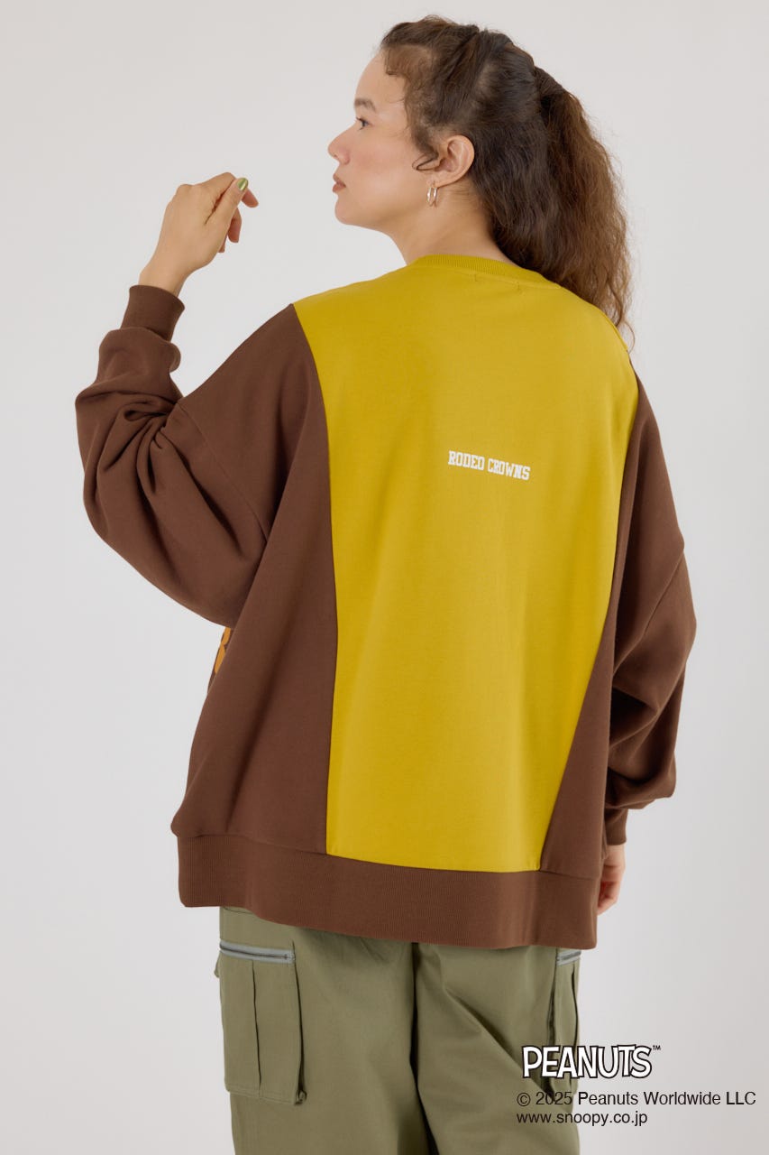 (PEANUTS) カスタムスウェットトップス 柄BRN FREE