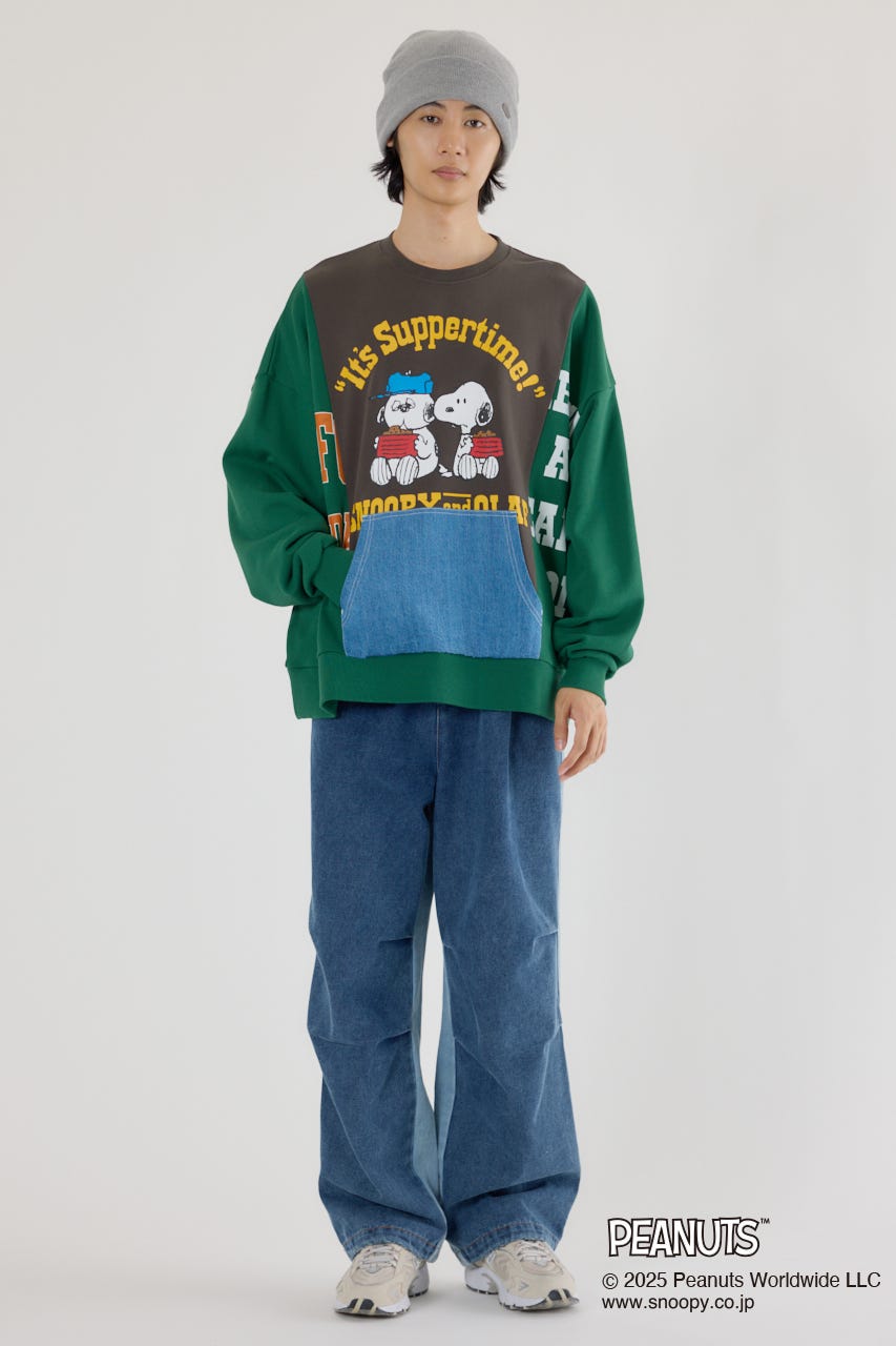 (PEANUTS) カスタムスウェットトップス 柄GRN FREE
