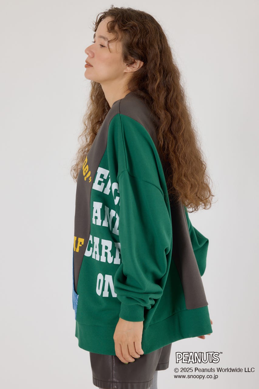 (PEANUTS) カスタムスウェットトップス 柄GRN FREE