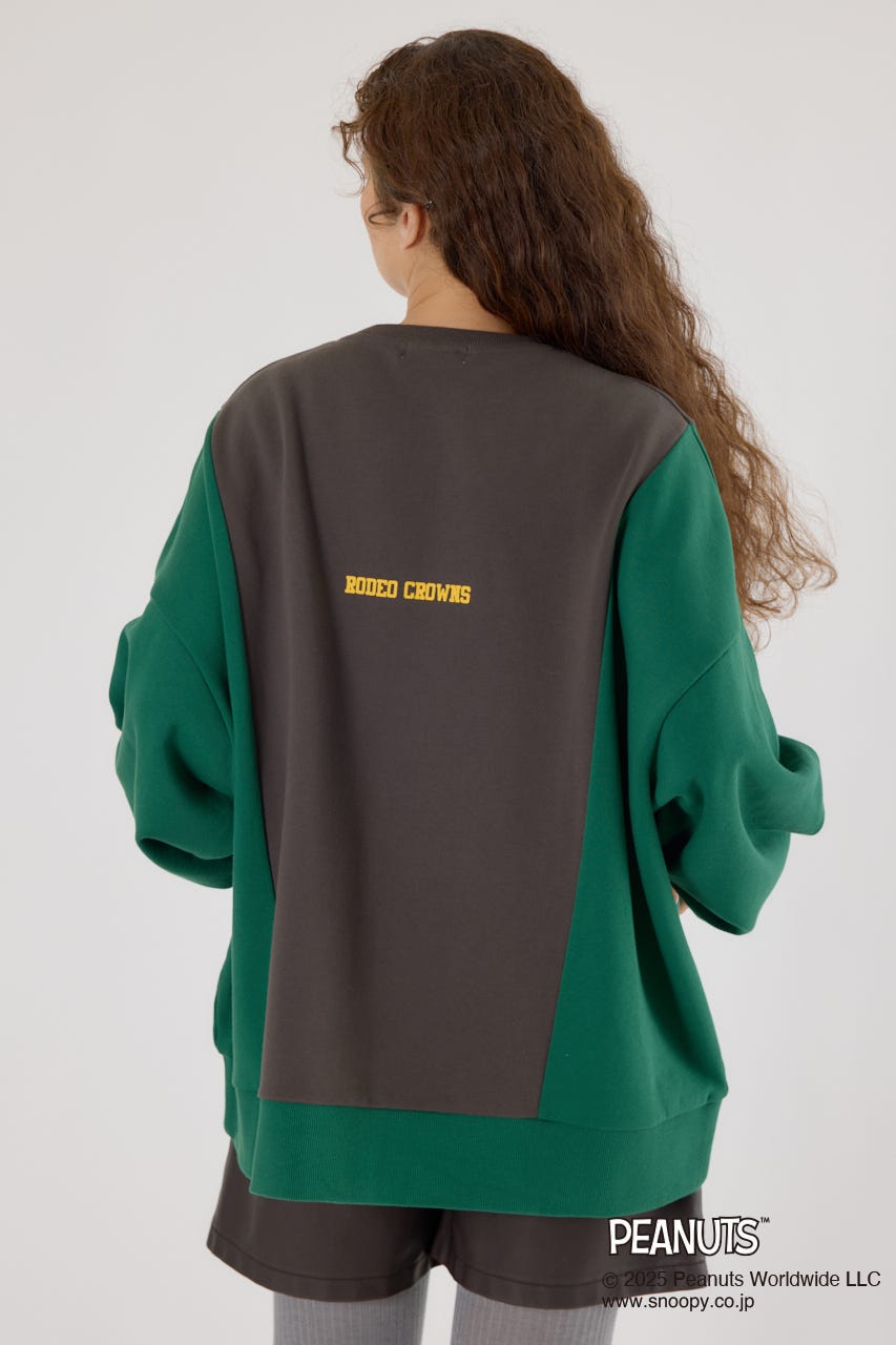 (PEANUTS) カスタムスウェットトップス 柄GRN FREE