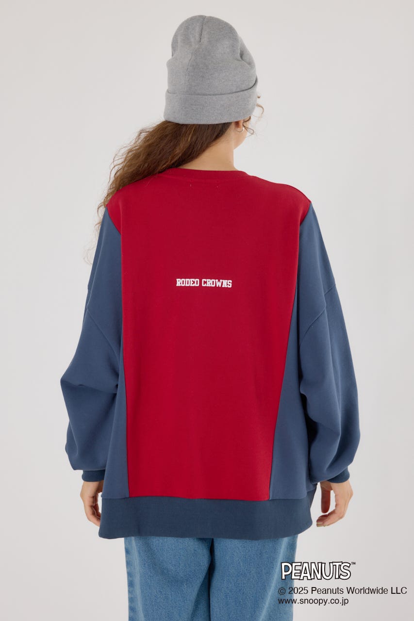 (PEANUTS) カスタムスウェットトップス 柄NVY FREE