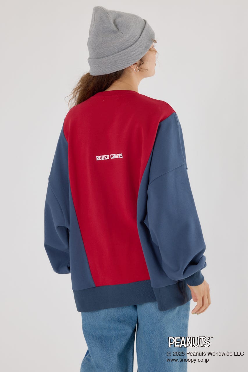 (PEANUTS) カスタムスウェットトップス 柄NVY FREE
