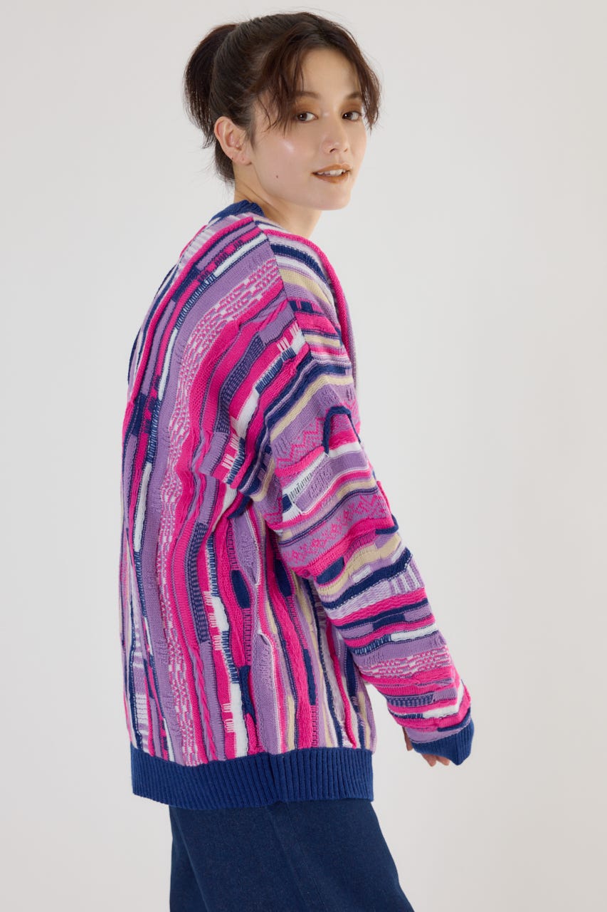 オールド　GAP ヴィンテージ　90s カーディガン　ウール　総柄　マルチカラー RODEO CROWNS WIDE BOWL | 【UNISEX】3Dマルチカラーニット
