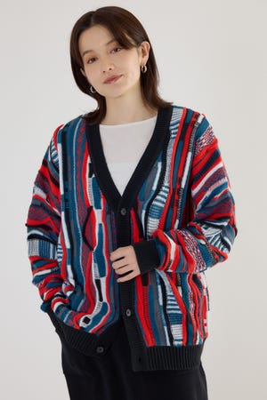 【UNISEX】3Dマルチカラーニットカーディガン