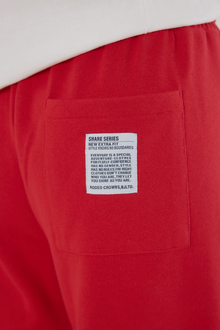 【UNISEX】SHARE バレルスウェットパンツ RED M