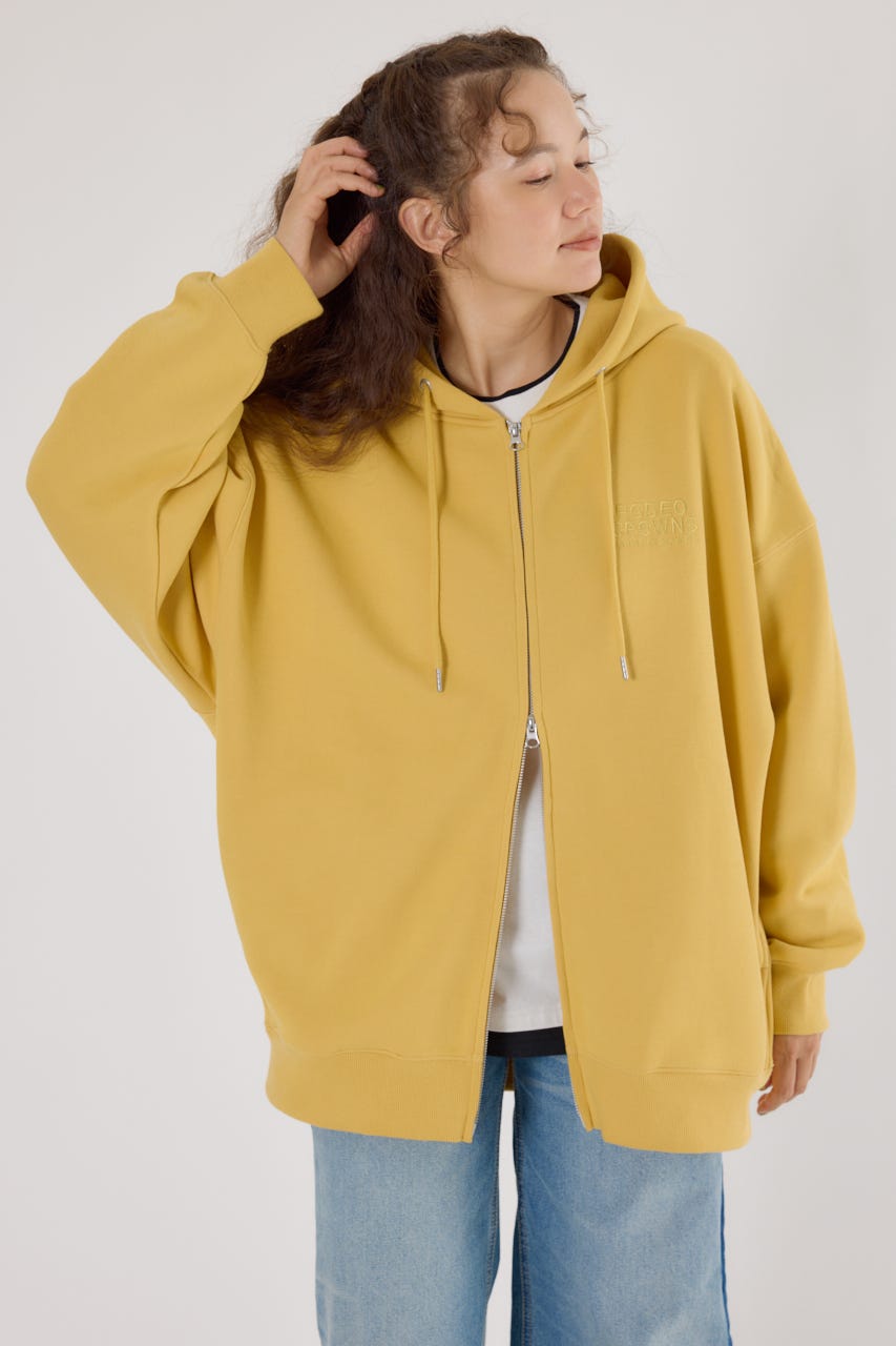 RODEO CROWNS WIDE BOWLの【UNISEX】エンボスBIG ZIPパーカー