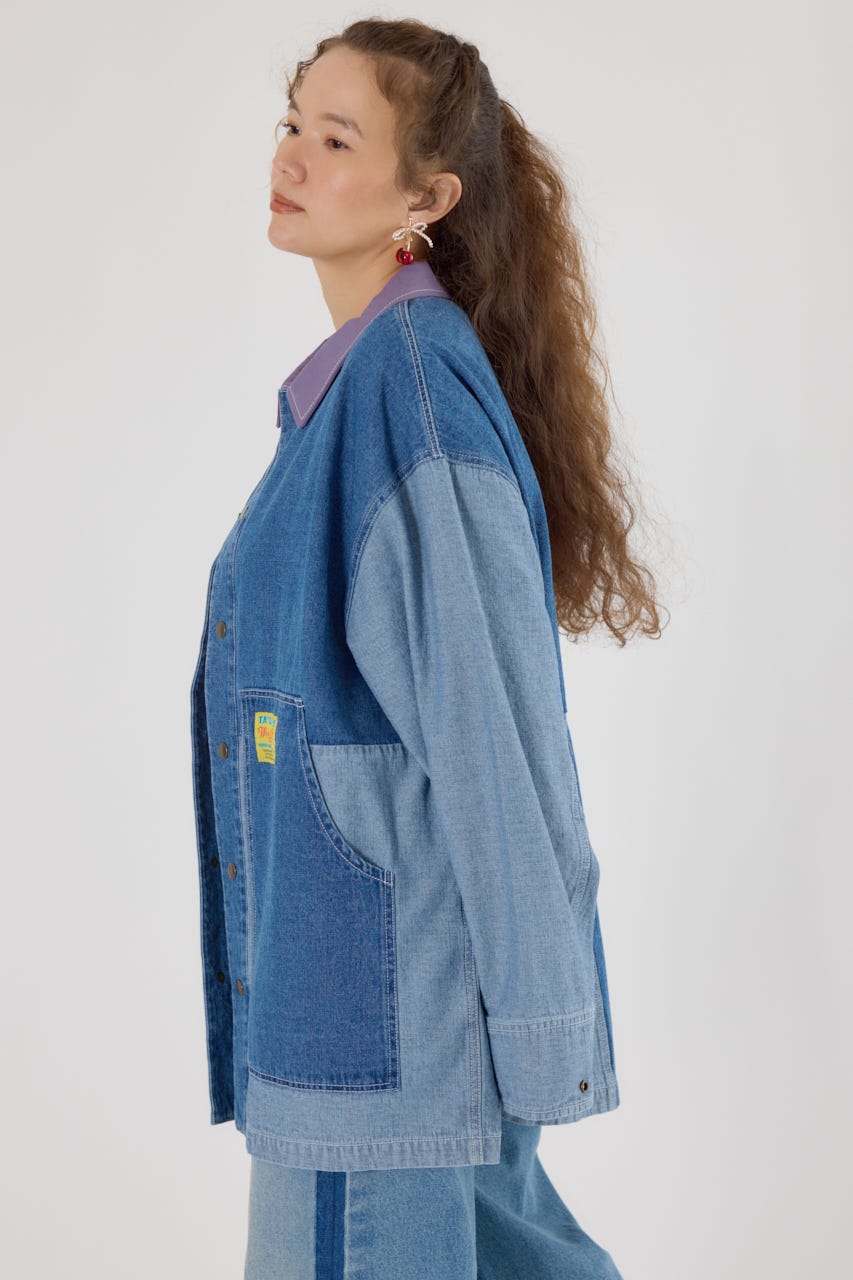 【UNISEX】アクティブジャケット 柄BLU FREE