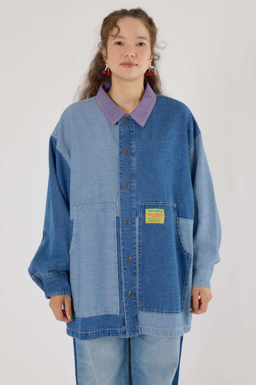 【UNISEX】アクティブジャケット 柄BLU FREE