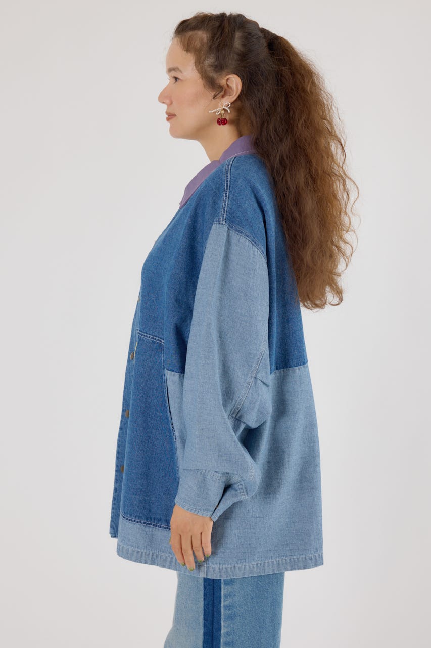 【UNISEX】アクティブジャケット 柄BLU FREE