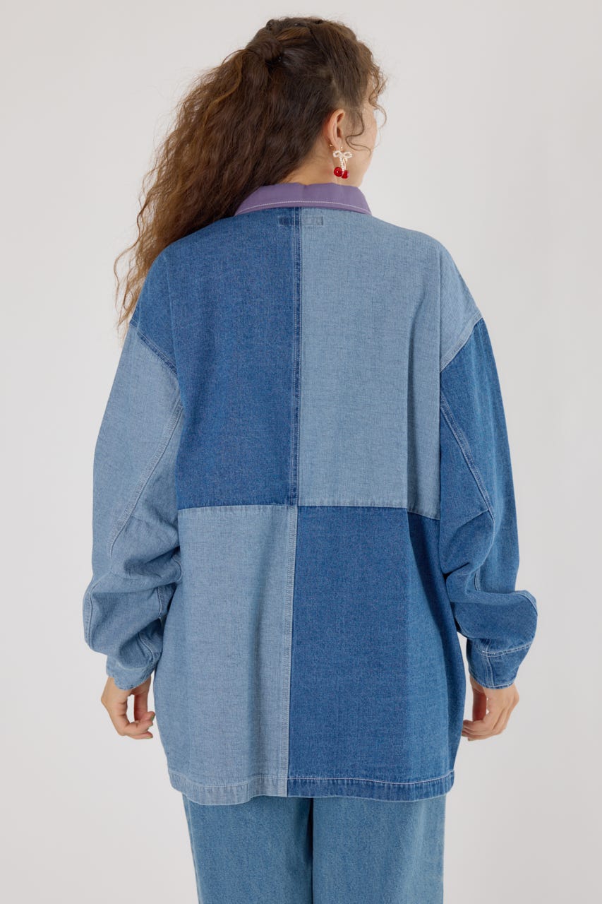 【UNISEX】アクティブジャケット 柄BLU FREE