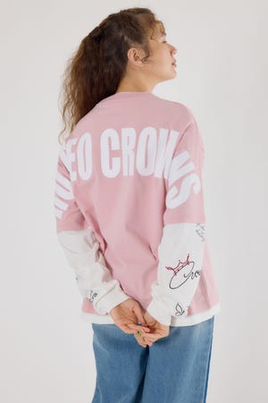 【UNISEX】オーバーロゴレイヤードロングスリーブTシャツ