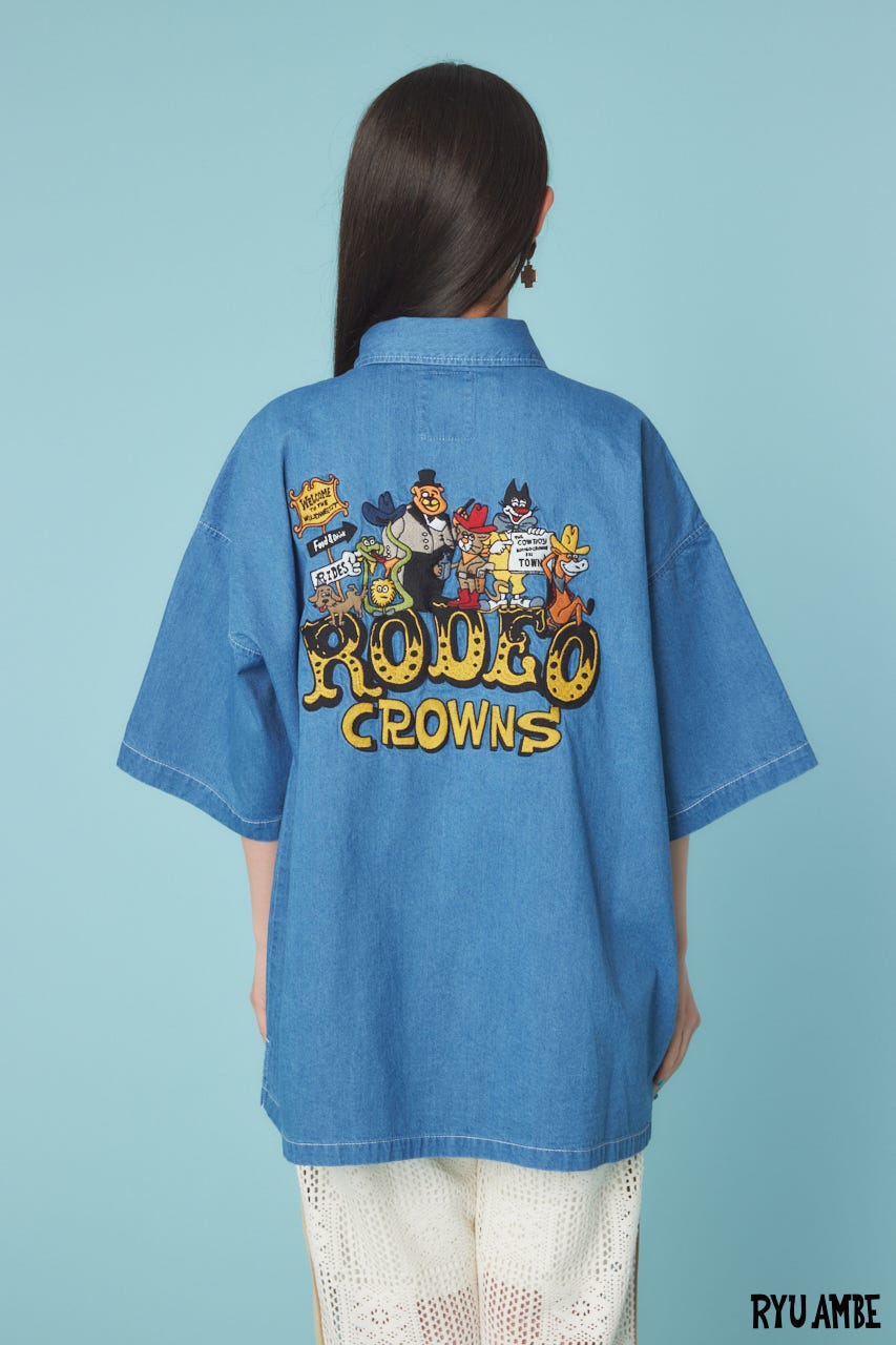 【UNISEX】(Ryu Ambe)Yee Haw シャツ BLU FREE