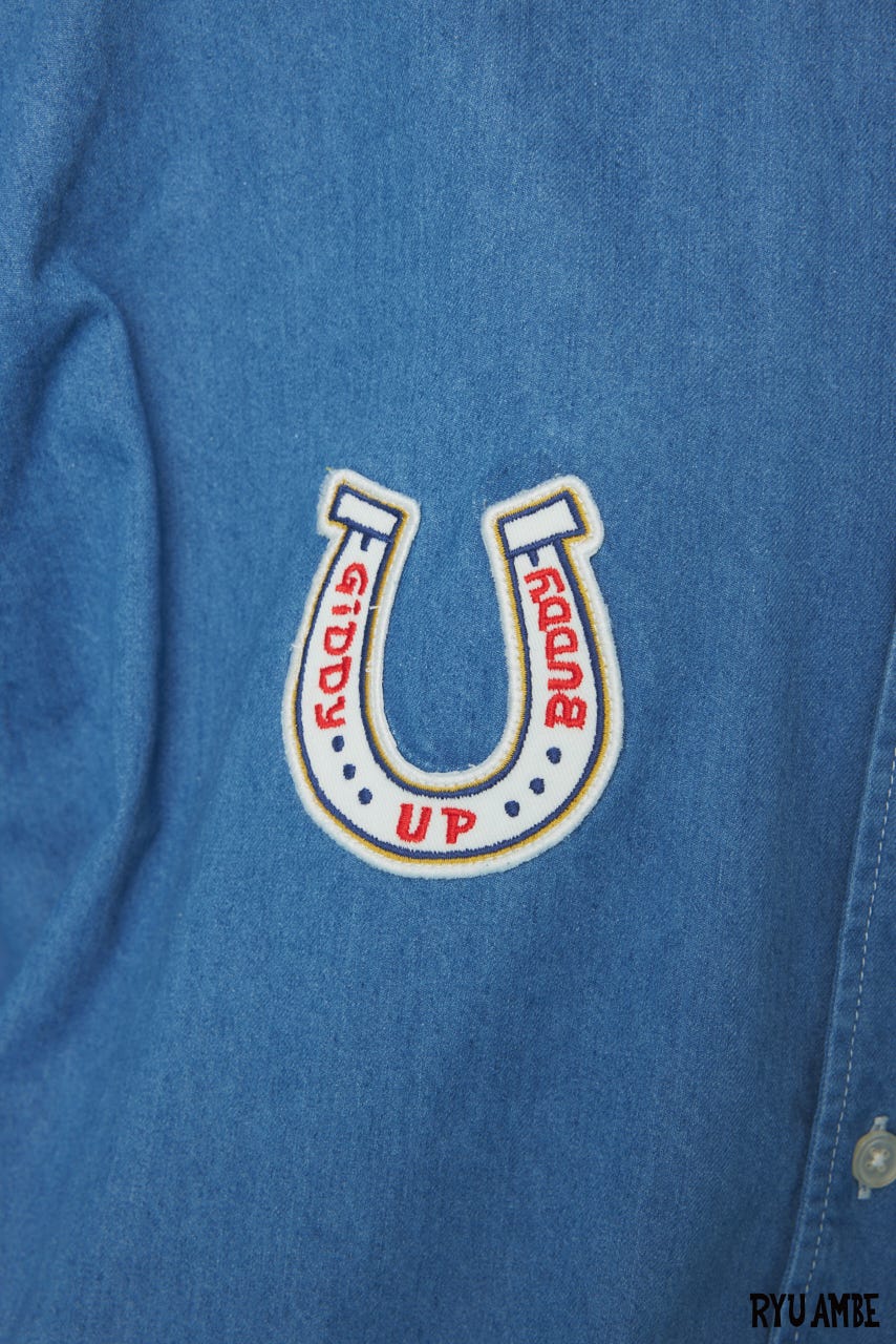 【UNISEX】(Ryu Ambe)Yee Haw シャツ BLU FREE