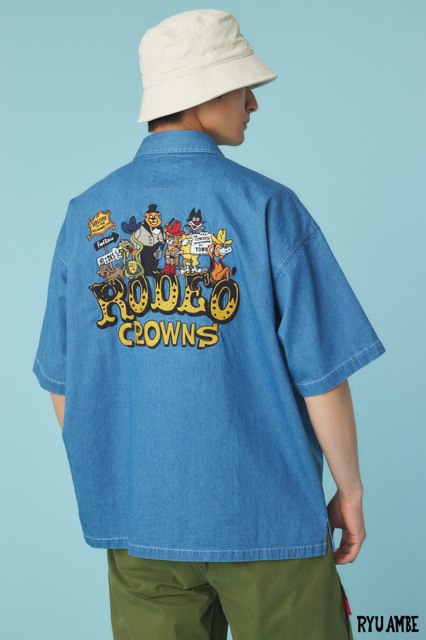 【UNISEX】(Ryu Ambe)Yee Haw シャツ BLU FREE