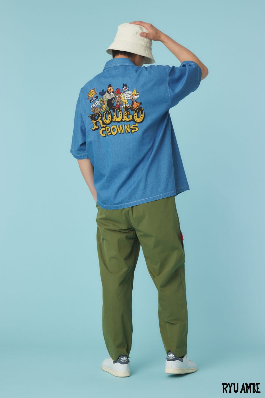【UNISEX】(Ryu Ambe)Yee Haw シャツ BLU FREE