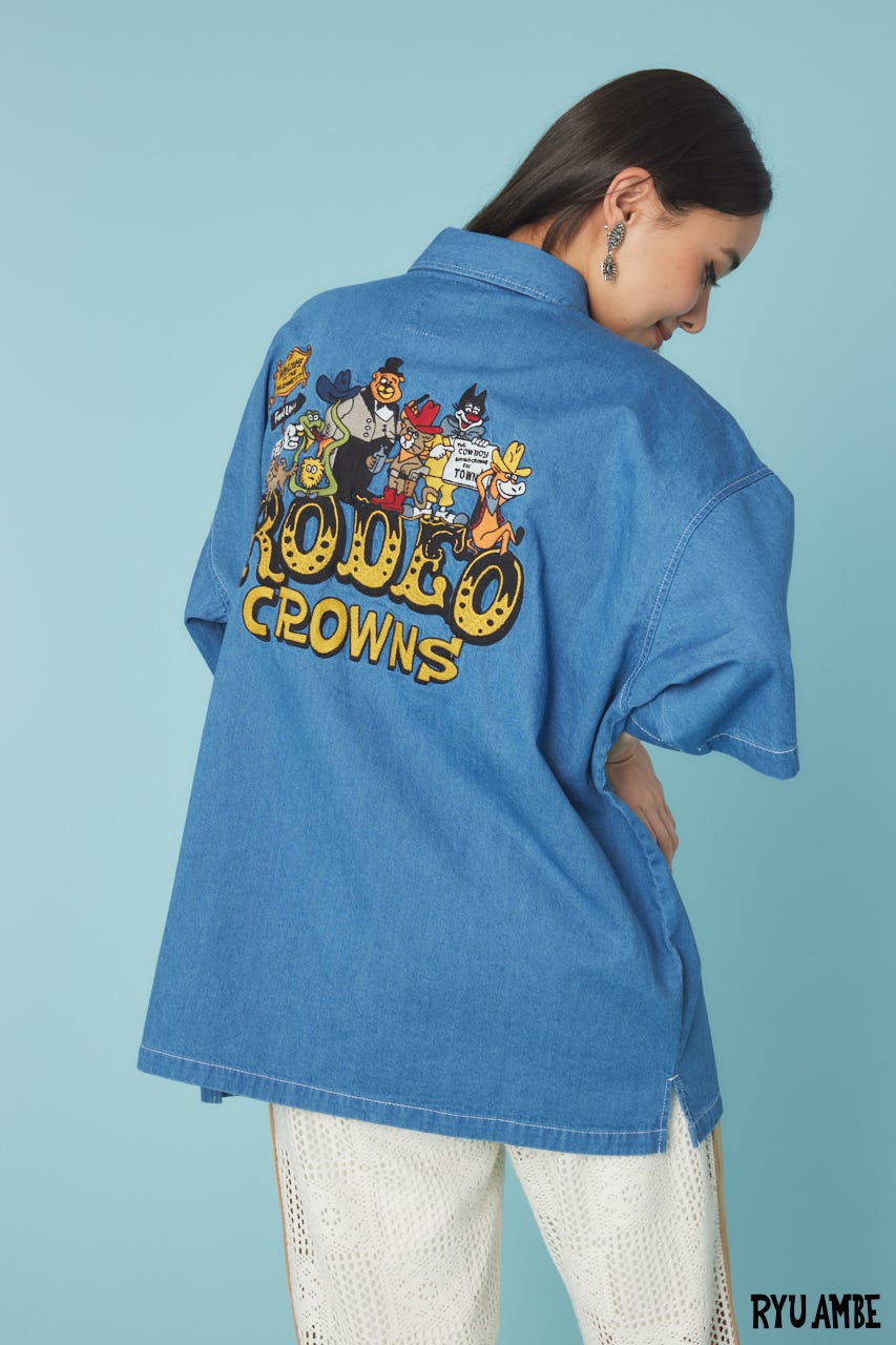 【UNISEX】(Ryu Ambe)Yee Haw シャツ BLU FREE